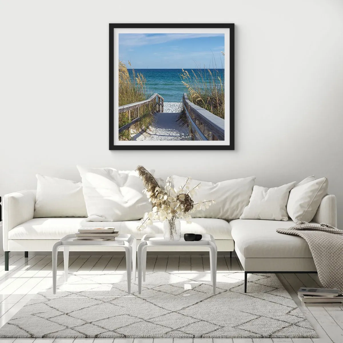 Poster in een zwarte lijst - In de zon, in de wind - 30x30 cm