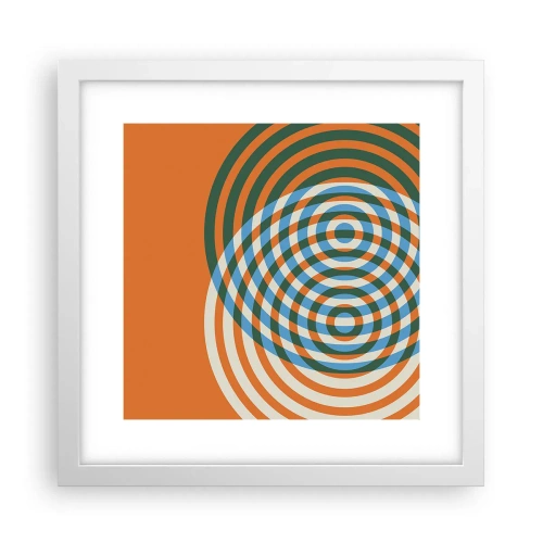 Poster in een witte lijst - Abstracte circulaire variatie - 30x30 cm