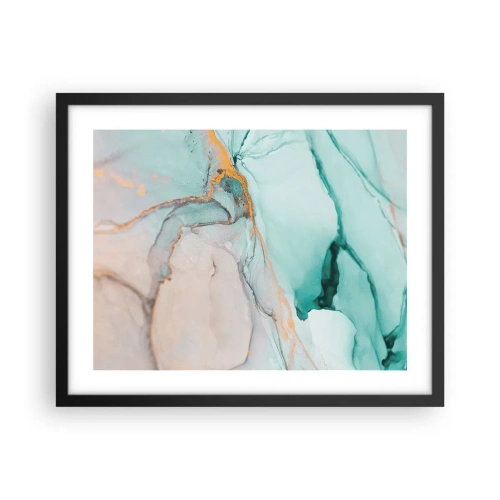 Poster in een zwarte lijst - Een dans van vormen en kleuren - 50x40 cm