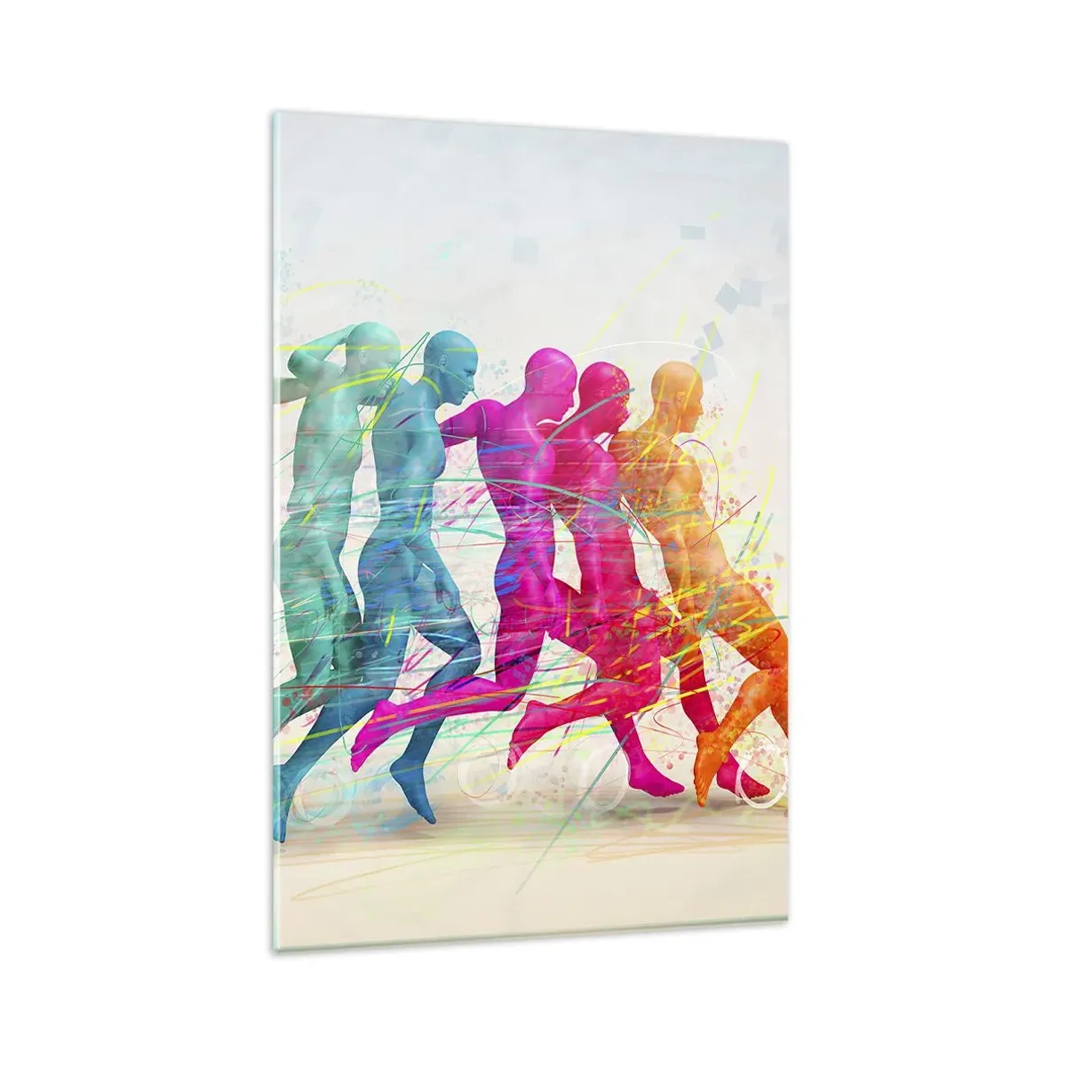 Schilderen op glas - Harmonie van beweging - 80x120 cm