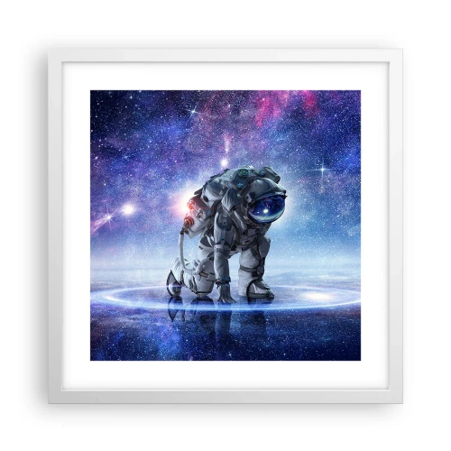 Poster in een witte lijst - De sterrenhemel boven mij - 40x40 cm