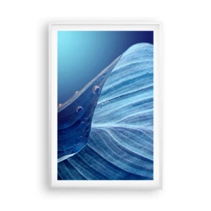 Poster in een witte lijst - Verborgen druppels blauw - 61x91 cm