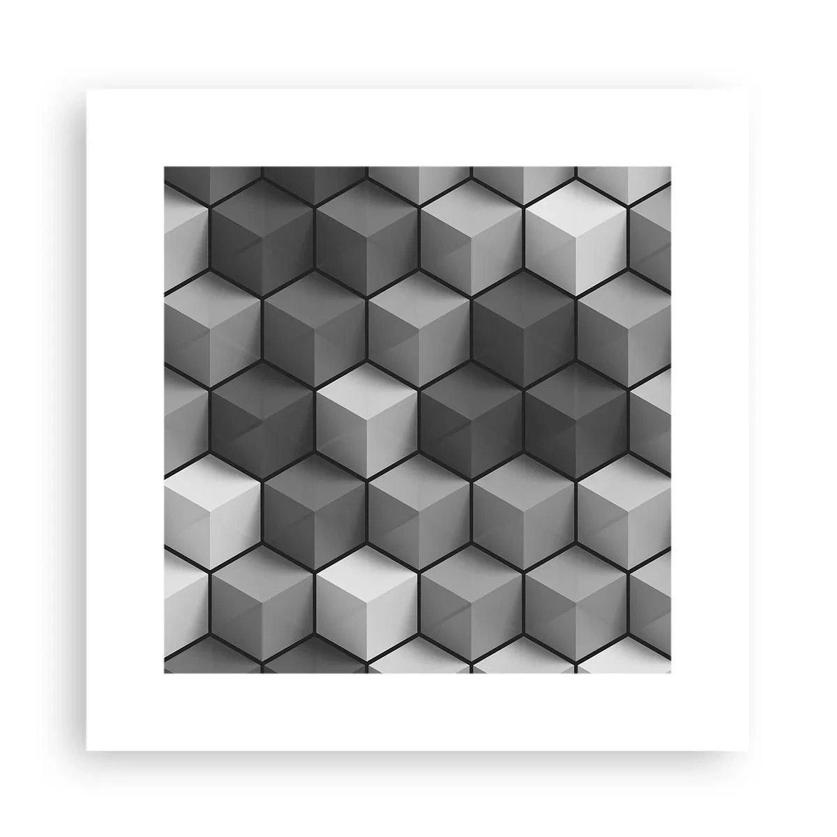 Poster - Kubistische puzzel - 30x30 cm