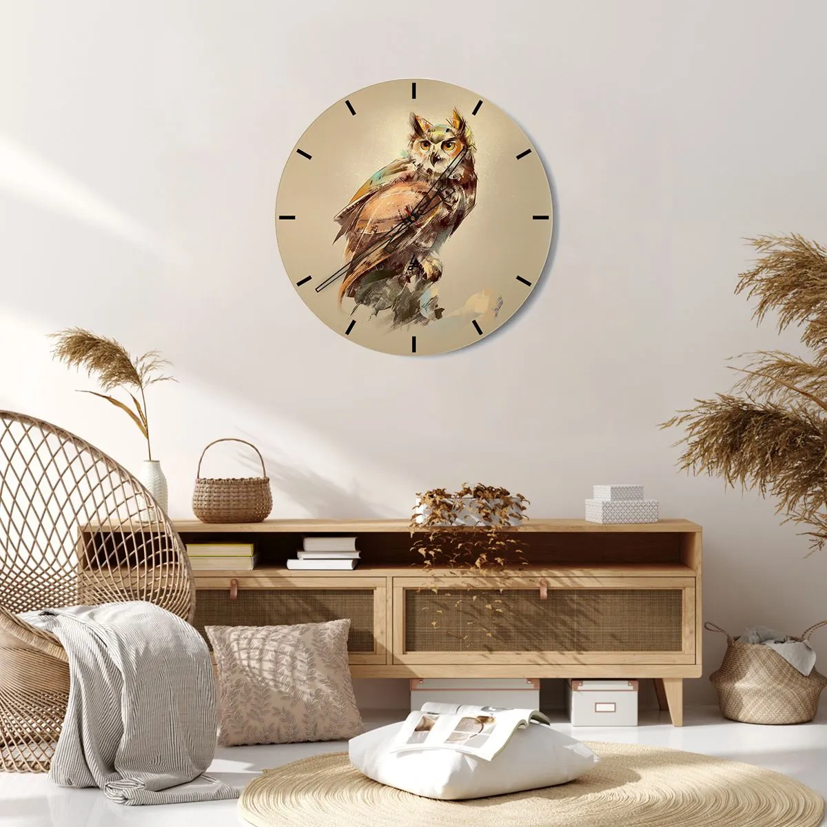 Wandklok - Klok - De slimste uil - zal het eikenbos bevestigen - 40x40 cm