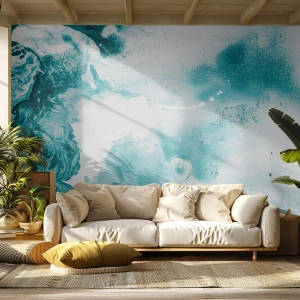 Fotobehang Premium Sand - Moerast van blauw - Abstractie, Deel, Moderne kunst. - 100x70 cm