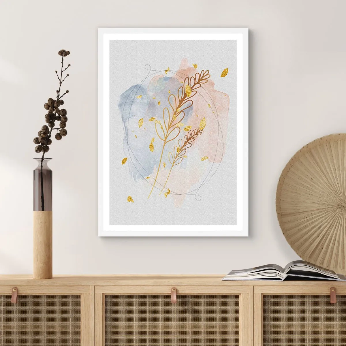 Poster in een witte lijst - Gouden explosie - 61x91 cm