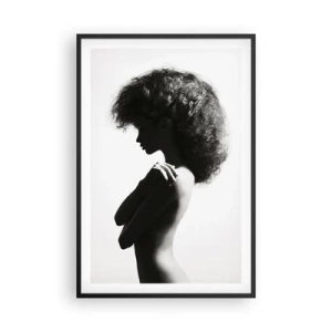 Poster in een zwarte lijst - Als een bloem op een slanke stengel - 61x91 cm