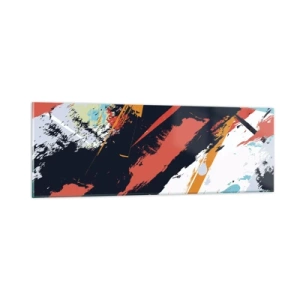 Schilderen op glas - Dynamische compositie - 90x30 cm