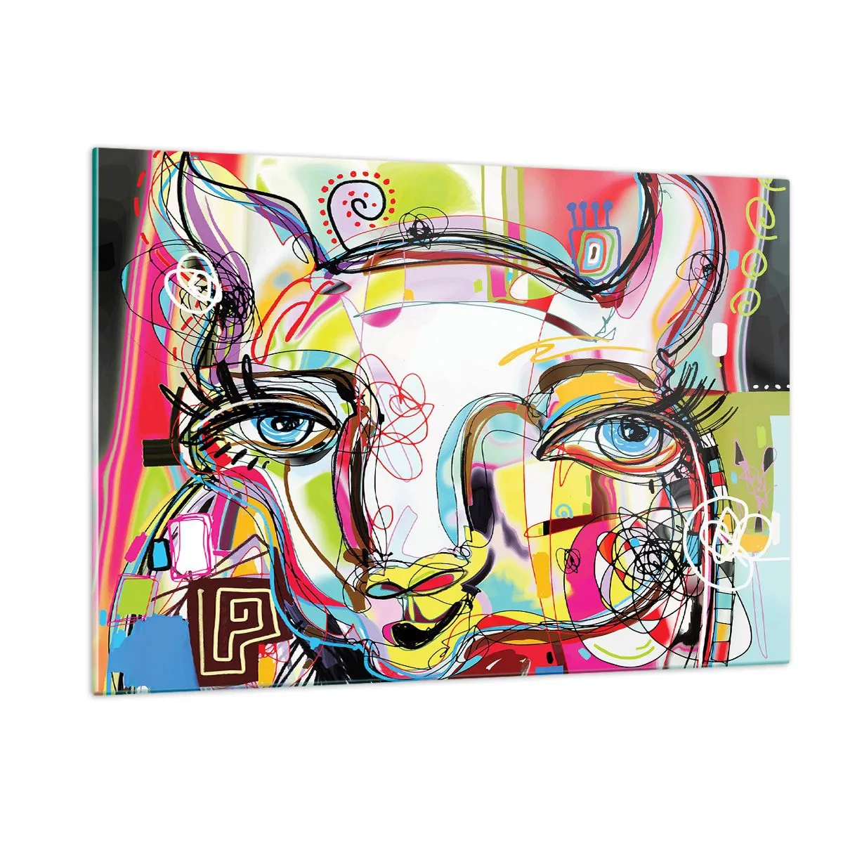 Schilderen op glas - De rijkdom van het middelbare schooldiploma van de kat - 120x80 cm