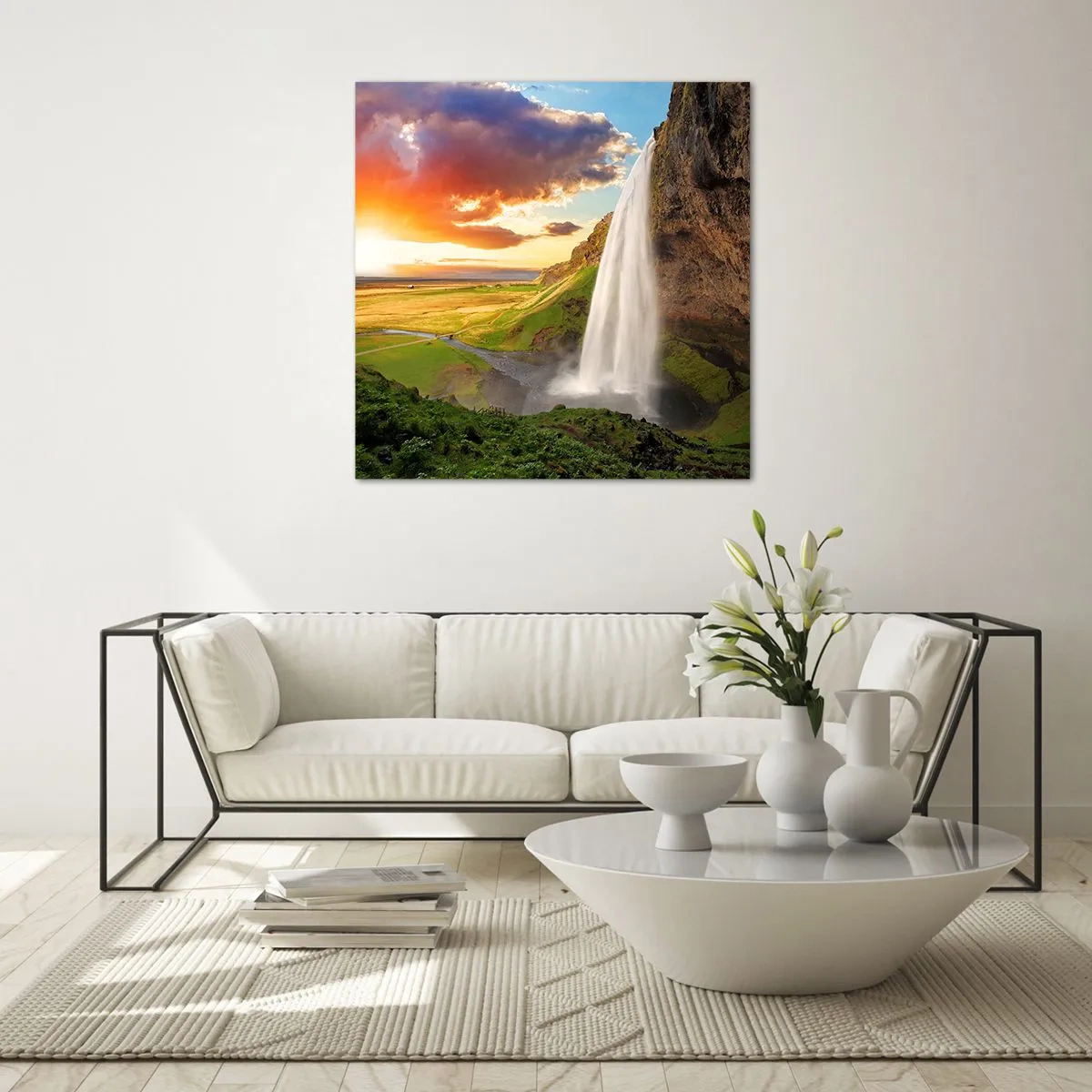 Schilderen op glas - De volheid van de IJslandse zomer - 60x60 cm