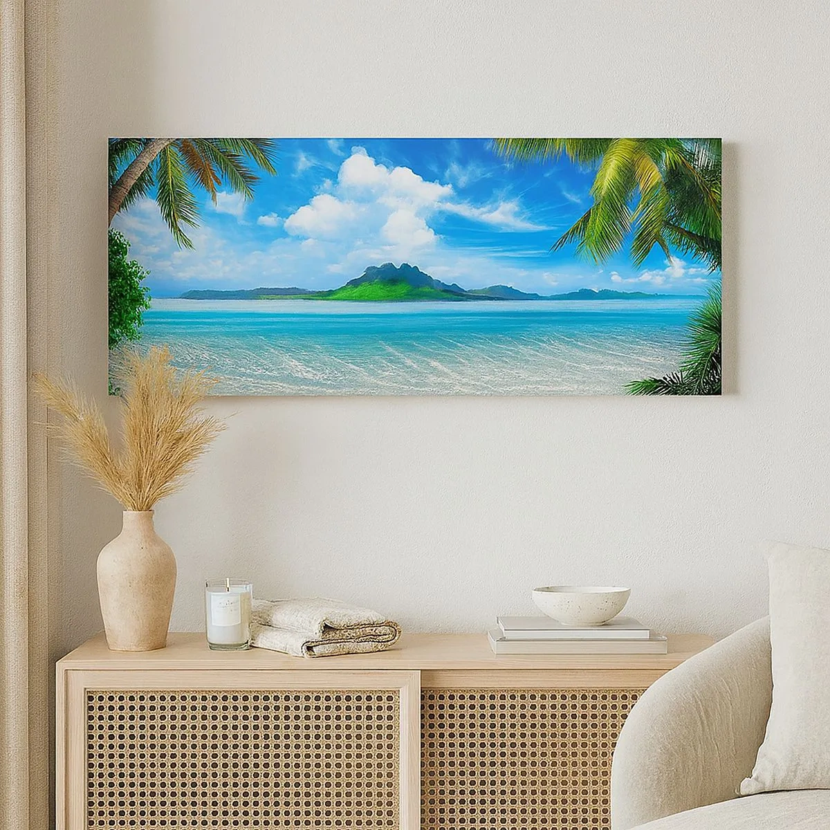 Schilderen op canvas - Compositie: dansende ruimte - 100x40 cm