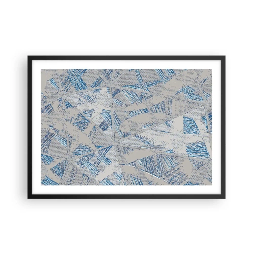 Poster in een zwarte lijst - In een blauwgrijs labyrint - 70x50 cm