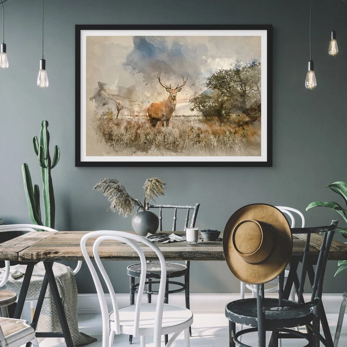 Poster in een zwarte lijst - Waardigheid - kracht - waardigheid - 100x70 cm