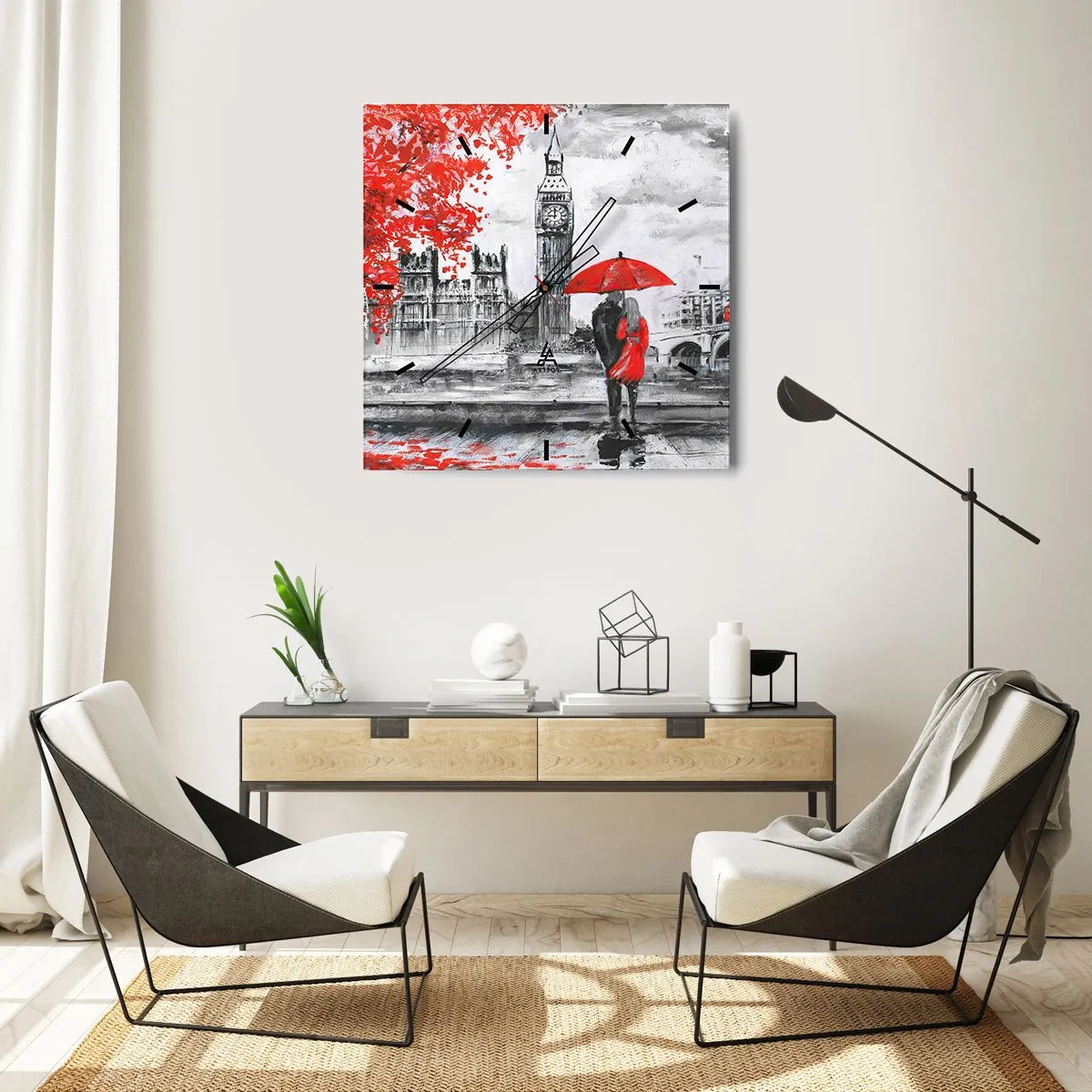 Wandklok - Klok - Verliefd op Londen - 40x40 cm