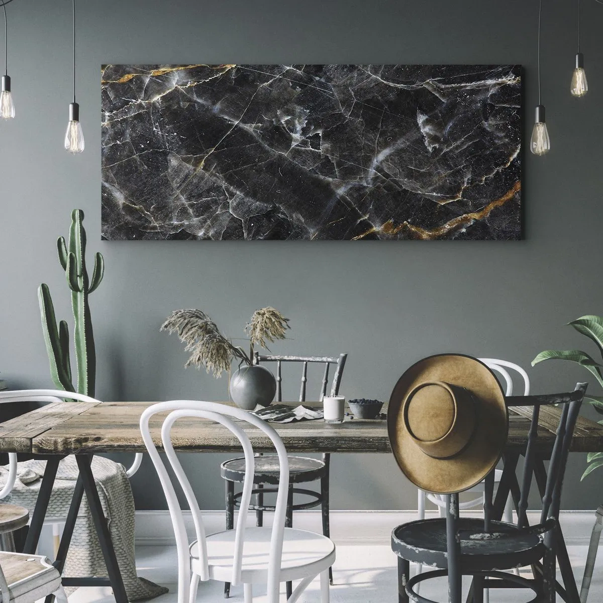 Schilderen op canvas - Het innerlijke leven van de steen - 120x50 cm