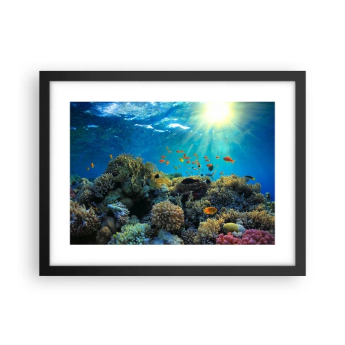 Poster in een zwarte lijst - Onderwater schatten - 40x30 cm