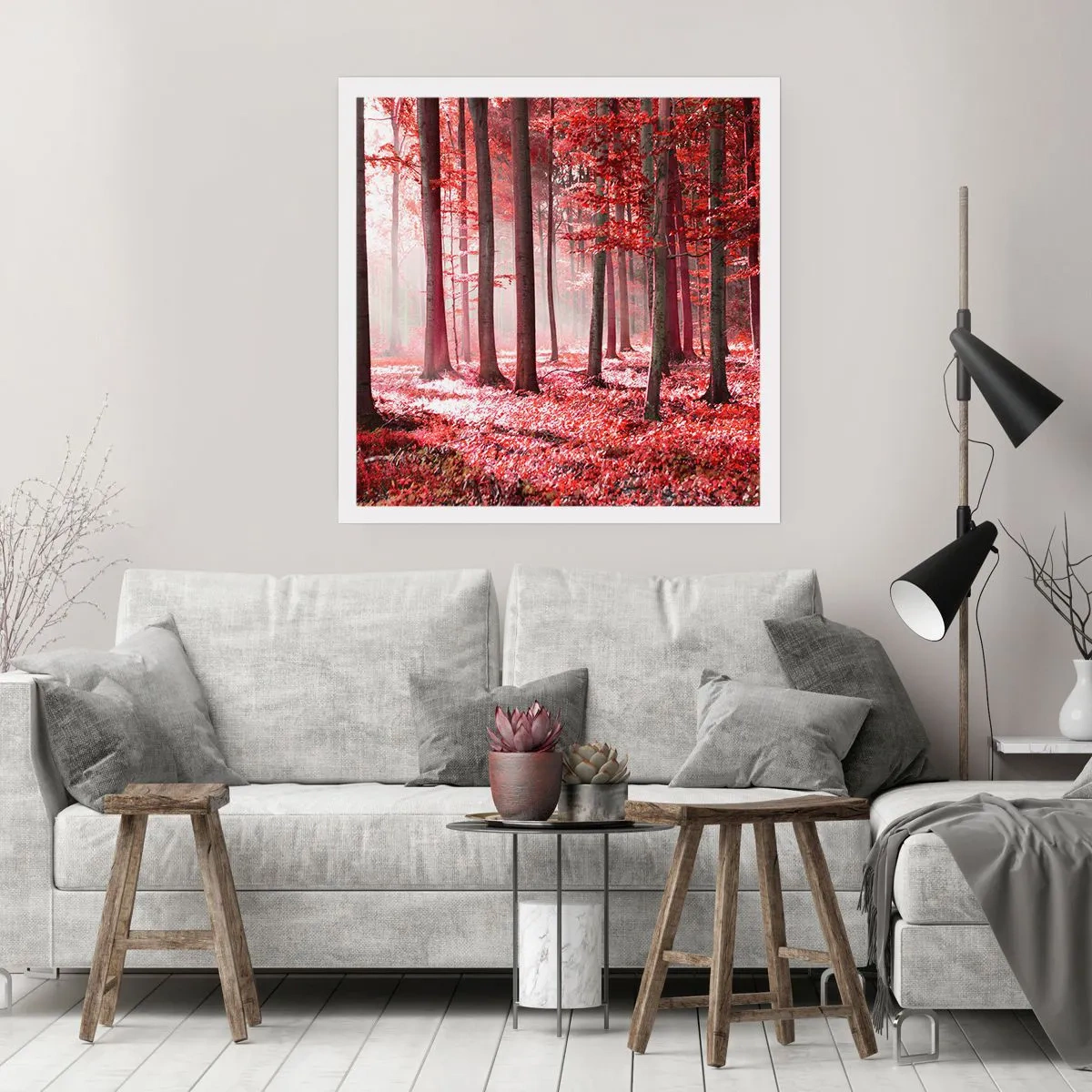 Poster - Rood is net zo mooi - 40x40 cm