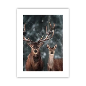 Poster - Heer van het bos met zijn vrouw - 30x40 cm