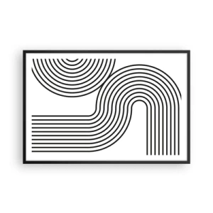 Poster in een zwarte lijst - In de bocht - 91x61 cm