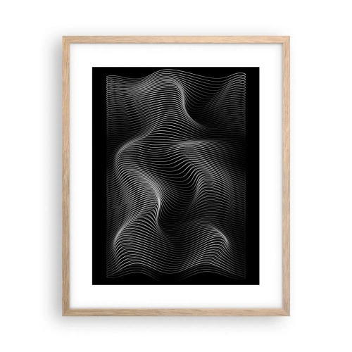 Een poster in een licht eiken lijst - Dans van licht in de ruimte - 40x50 cm