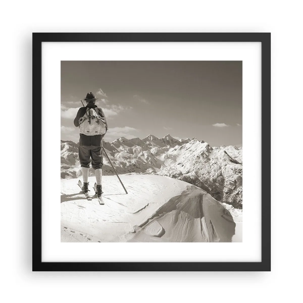 Poster in een zwarte lijst - En de bergen blijven onveranderd - 40x40 cm