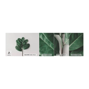 Fotobehang Monster Zelfklevend Deluxe Sticker - Een tekening van de pure natuur - Bladeren, Plant, Natuur - 100x30 cm