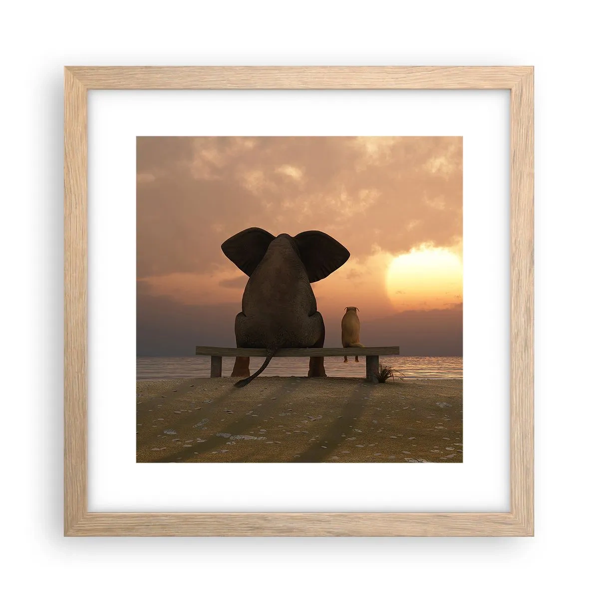 Een poster in een licht eiken lijst - Het is goed om samen stil te zijn - 30x30 cm