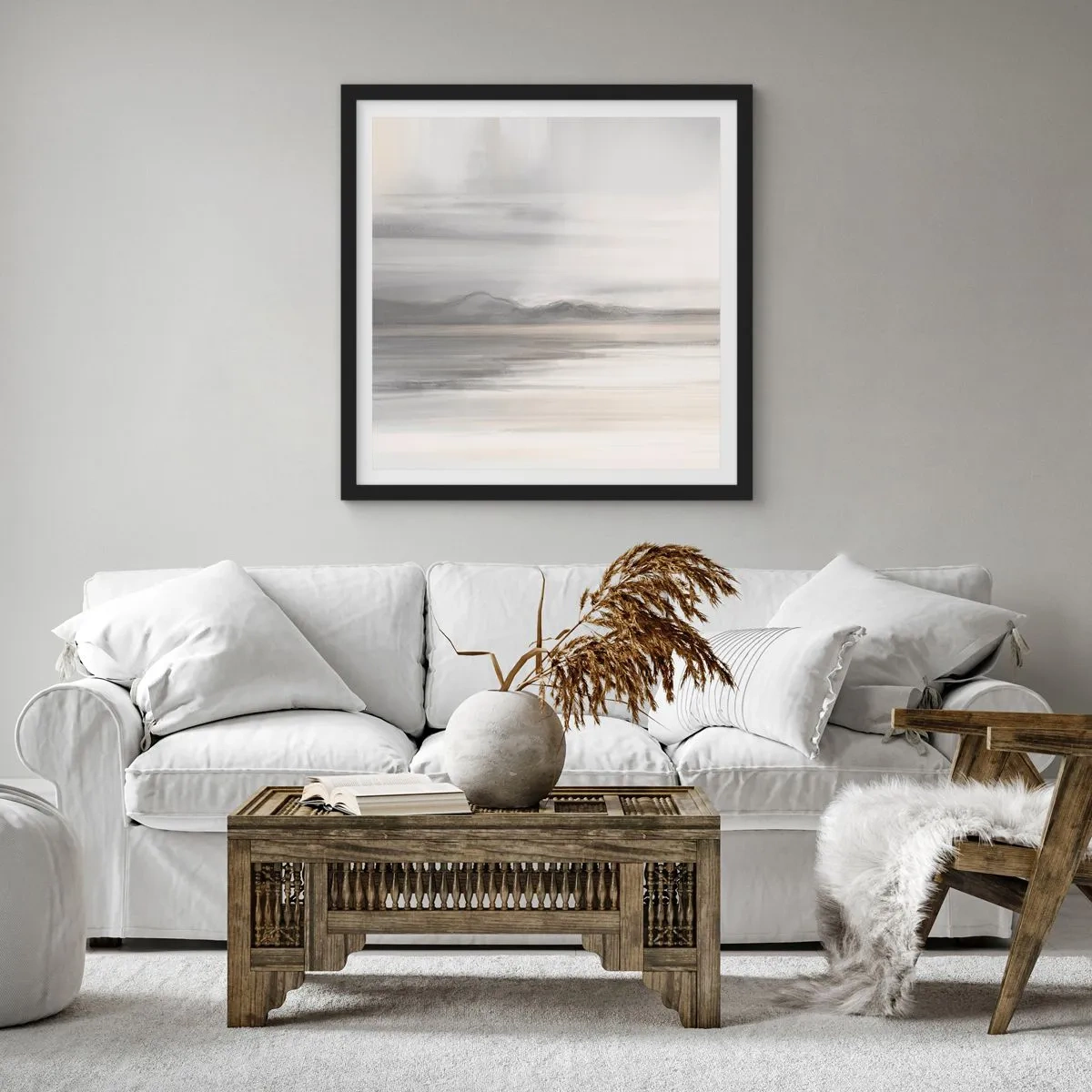 Poster in een zwarte lijst - Afstand in reflectie - 50x50 cm