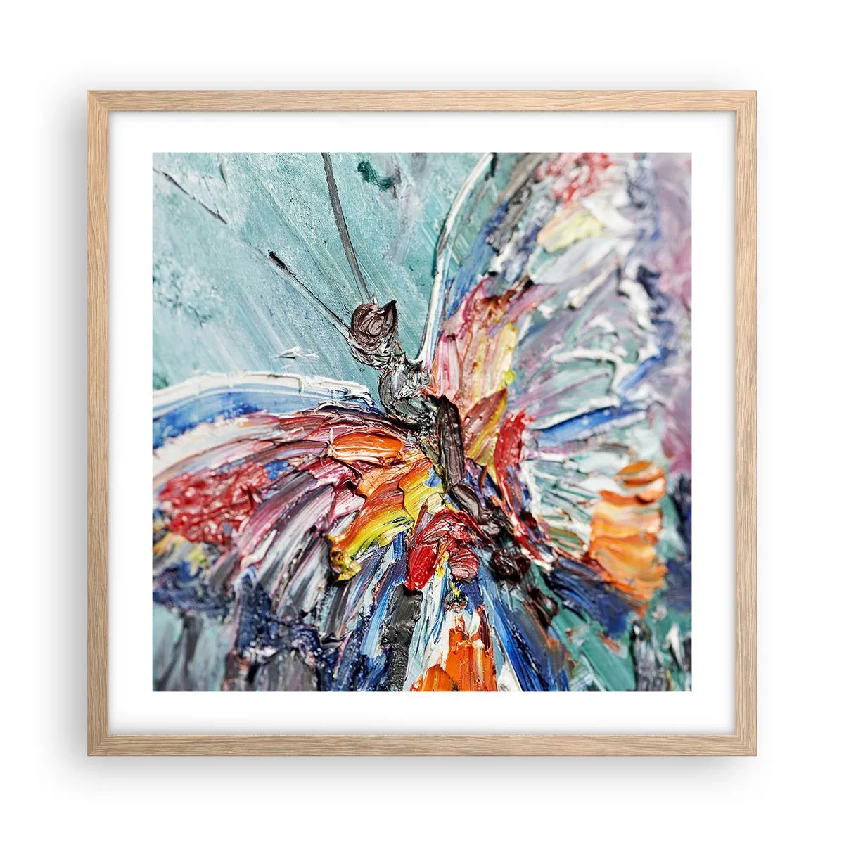 Een poster in een licht eiken lijst - Geschilderd door de natuur - 50x50 cm