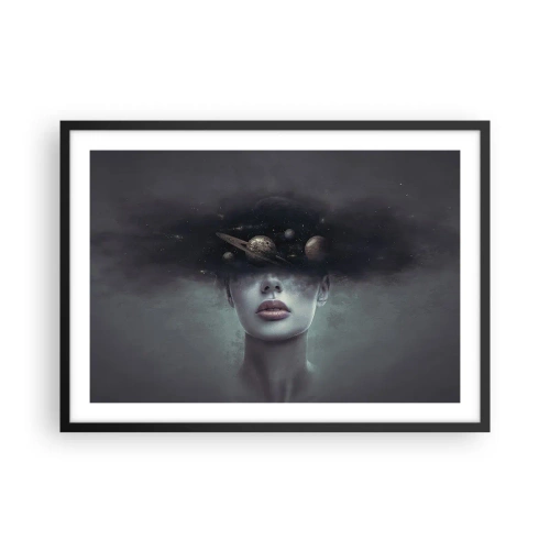 Poster in een zwarte lijst - En de planeten worden gek... - 70x50 cm