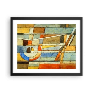 Poster in een zwarte lijst - Kubisme op de bouwplaats - 50x40 cm