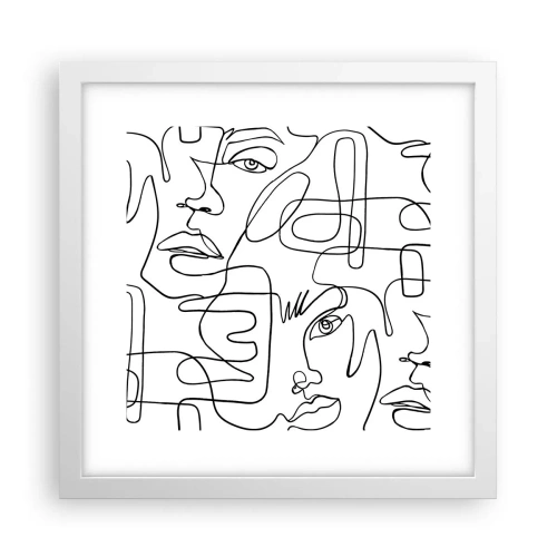 Poster in een witte lijst - In verwarde emoties - 30x30 cm