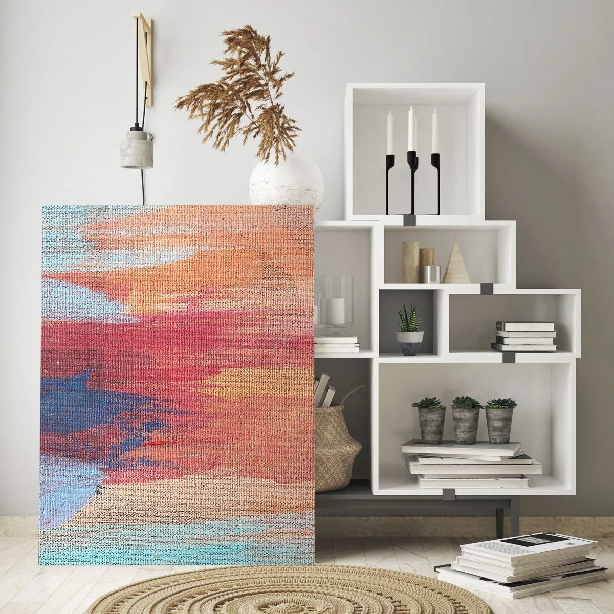 Schilderen op glas - Ren door de regenboog - 70x100 cm