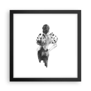 Poster in een zwarte lijst - Ze kwam langs - 30x30 cm