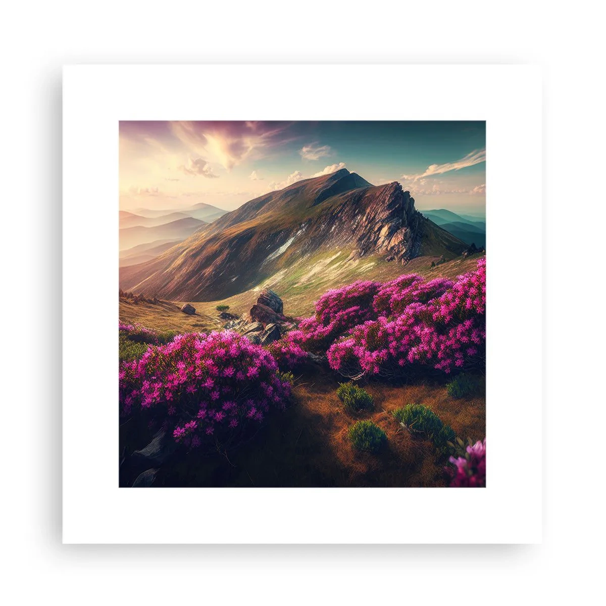 Poster - Zomer in de bergen - 30x30 cm