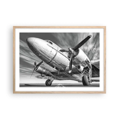 Een poster in een licht eiken lijst - Altijd klaar om te vliegen - 70x50 cm
