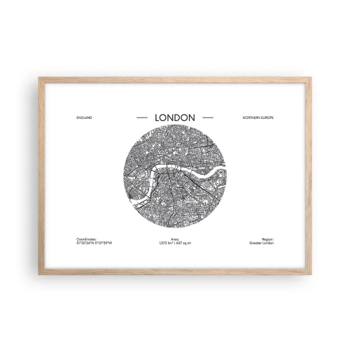 Een poster in een licht eiken lijst - Anatomie van Londen - 70x50 cm