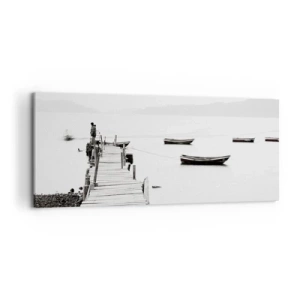 Schilderen op canvas - Stil en schoon boven het water - 120x50 cm