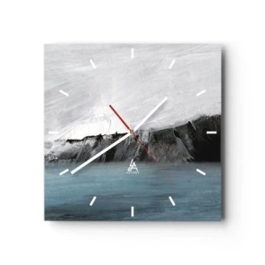 Wandklok - Klok - Water – aarde: botsing der elementen - 40x40 cm