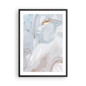 Poster in een zwarte lijst - Marmerpatroon in blauwtinten met gouden accenten - 50x70cm - Het wit is verheven - Moderne wanddecoratie voor woonkamer en slaapkamer ARTTOR