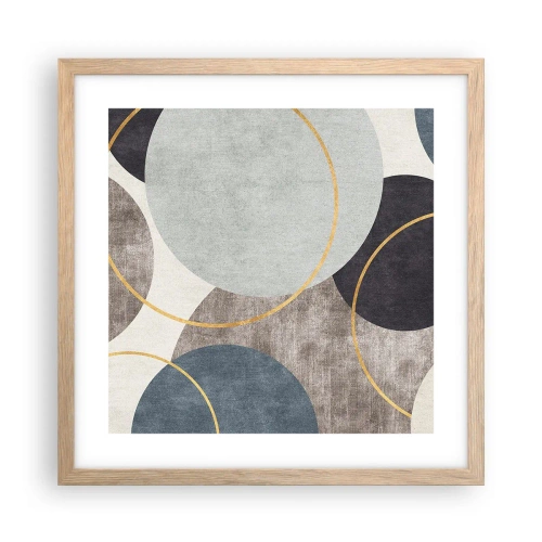 Een poster in een licht eiken lijst - Wiel voor wiel - 40x40 cm