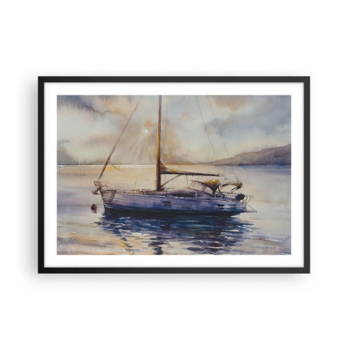Poster in een zwarte lijst - Avond aan de baai - 70x50 cm
