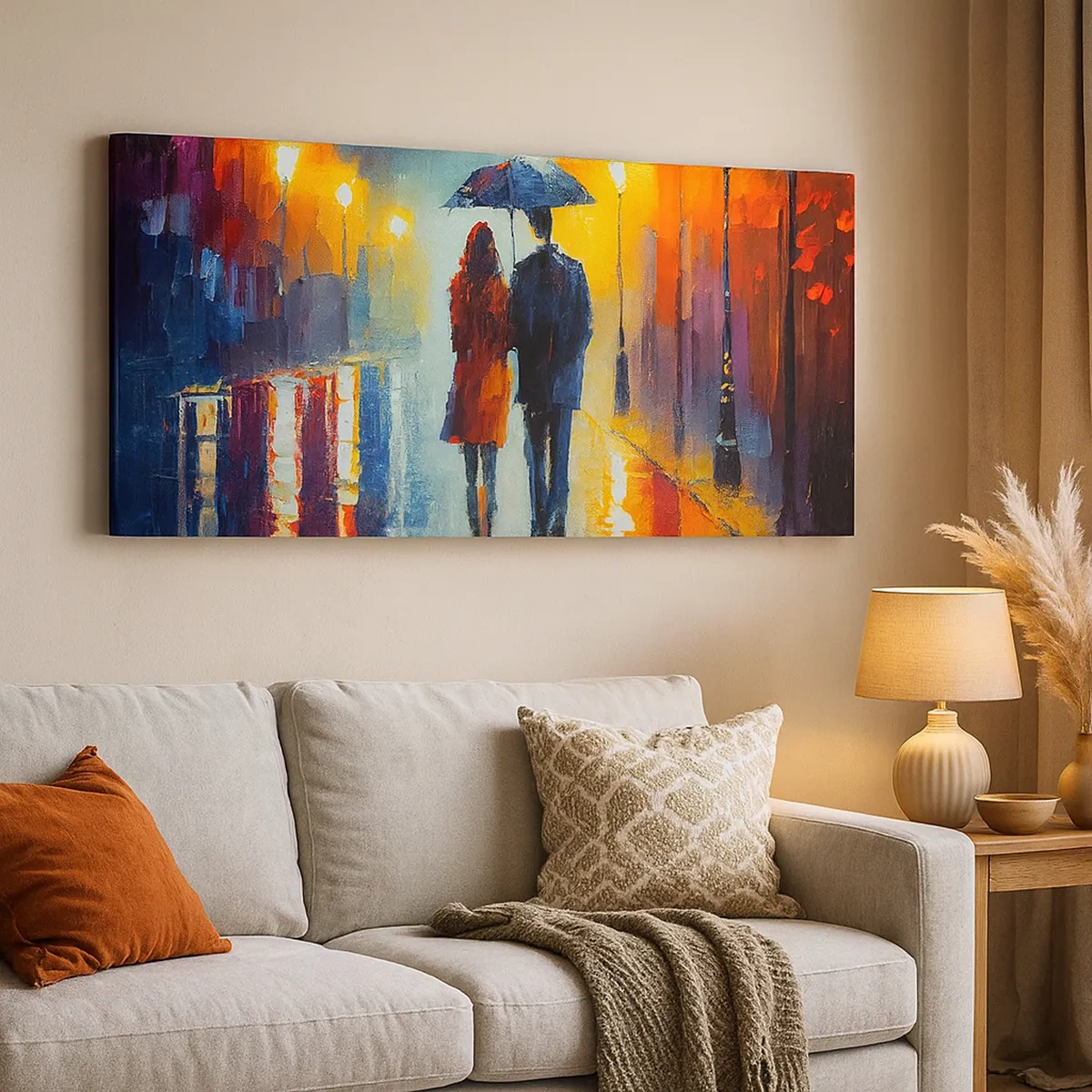 Schilderen op canvas - Samen – een kleurrijke nacht - 30x30 cm