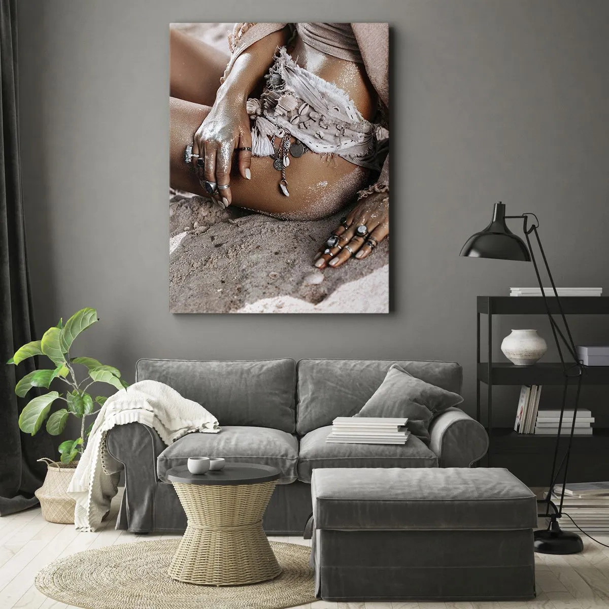 Schilderen op canvas - Door de golven gegooid? - 50x70 cm