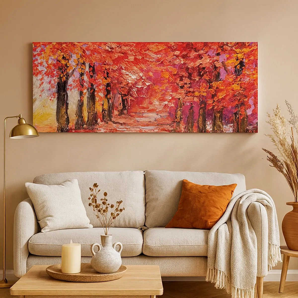 Schilderen op canvas - Herfst impressie - 100x40 cm