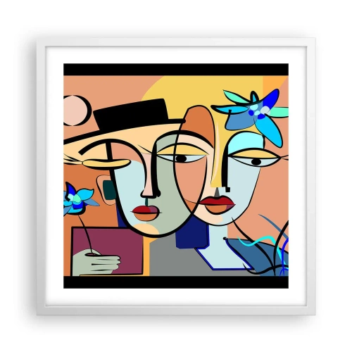 Poster in een witte lijst - Picasso's randez-vous - 50x50 cm