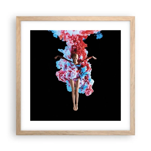 Een poster in een licht eiken lijst - In volle bloei - 40x40 cm