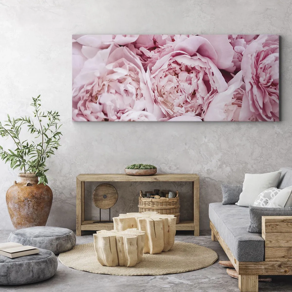 Schilderen op canvas - Knuffelend en geurig - 100x40 cm