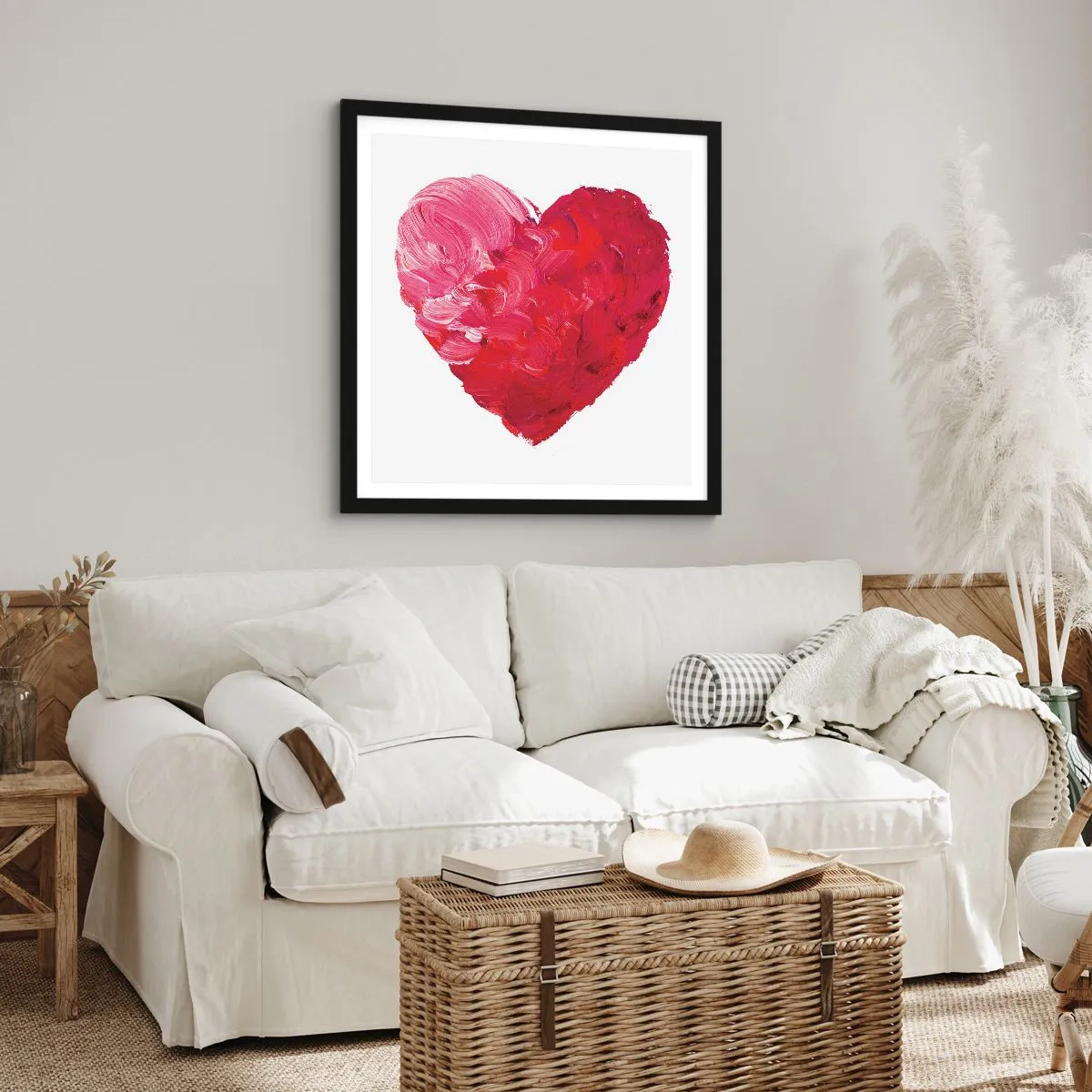 Poster in een zwarte lijst - Alles wat je nodig hebt is liefde - 30x30 cm