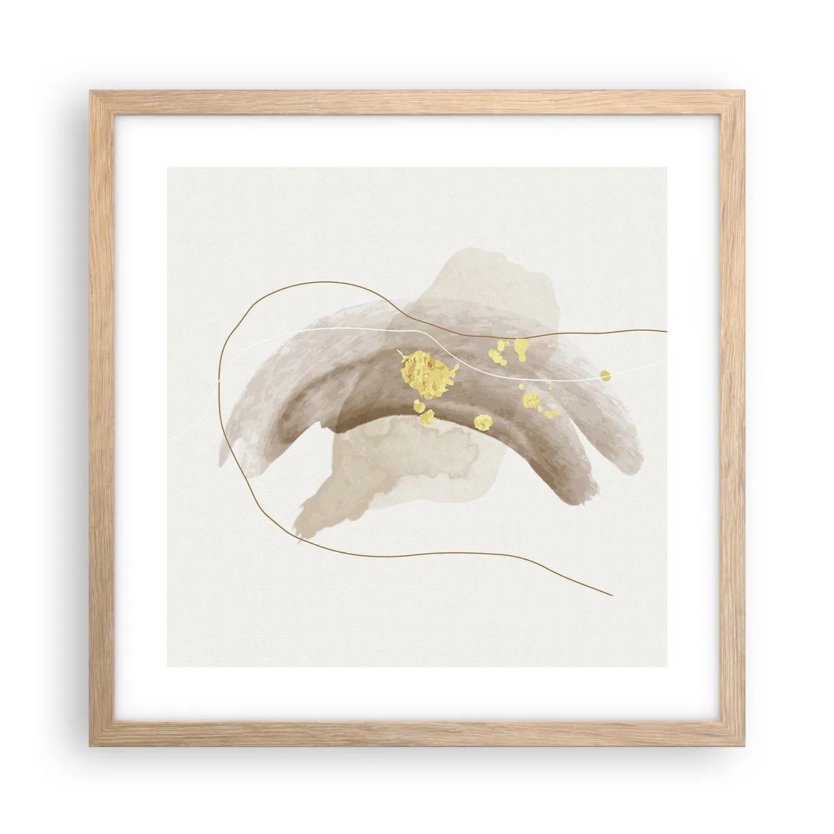 Een poster in een licht eiken lijst - Ontmoet in de ruimte - 40x40 cm